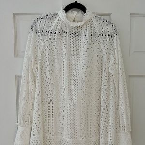 H&M white broderie anglaise eyelet cotton dress